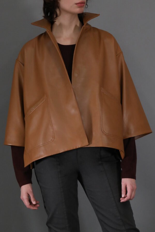 RIMINI LEATHER JACKET IN CAMEL - Image 2