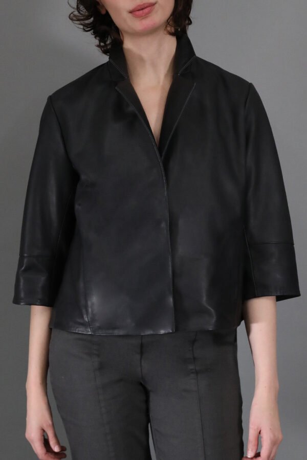 BELLAMY CROPPED LEATHER JACKET - Image 5