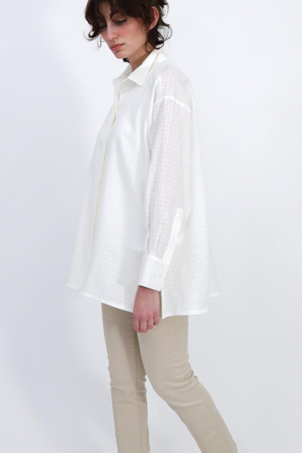 ADRIA SHIRT IN ITALIAN COTTON WHITE WEAVE