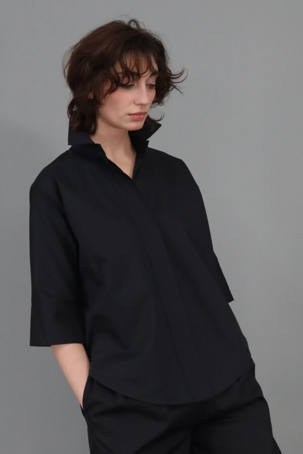 SAHANA DOLMAN SHIRT JACKET IN ITALIAN COTTON - Image 2