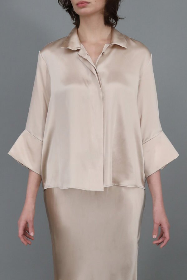 SANDRINE SHIRT IN SILK CHARMEUSE - Image 2