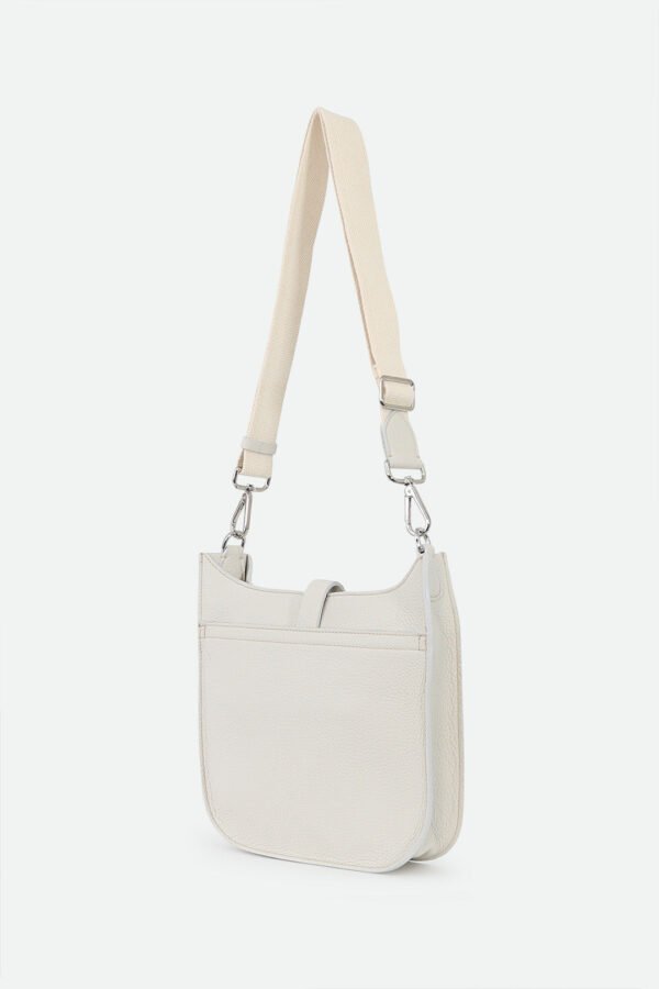 GIA ITALIAN LEATHER CROSSBODY BAG IN BUTTER WHITE - Image 2