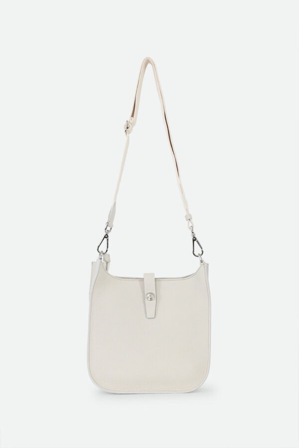 GIA ITALIAN LEATHER CROSSBODY BAG IN BUTTER WHITE - Image 5