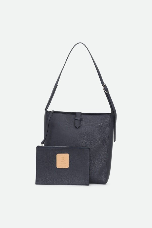 BRIO BUCKLE BAG IN ITALIAN CALFSKIN NAVY - Image 4