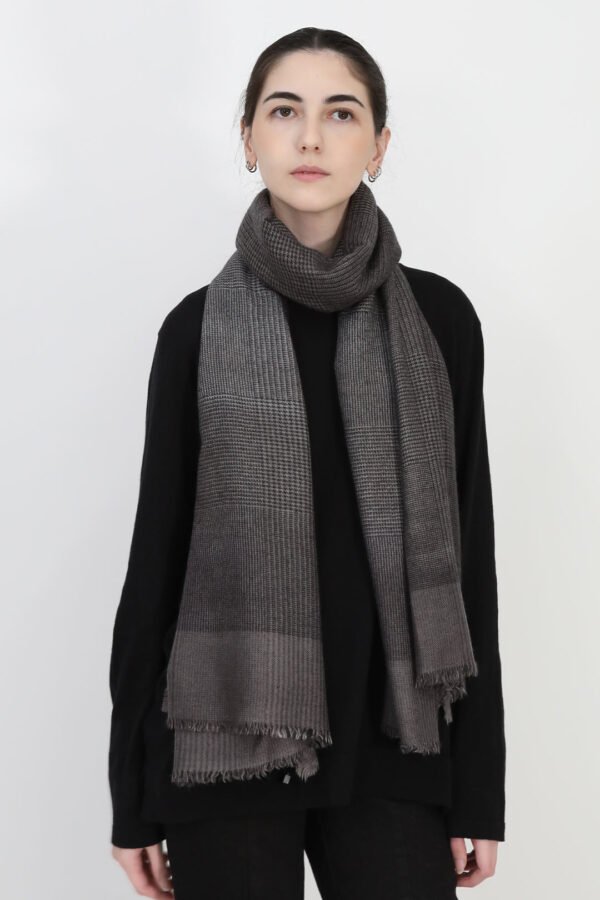 STONE GREY ITALIAN CASHMERE SCARF - Image 2