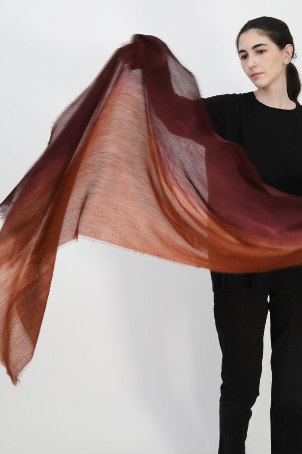 SPICED BORDEAUX ITALIAN CASHMERE SCARF - Image 4