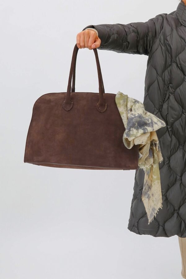 ARDEN HANDBAG IN ITALIAN SUEDE DARK BROWN - Image 2