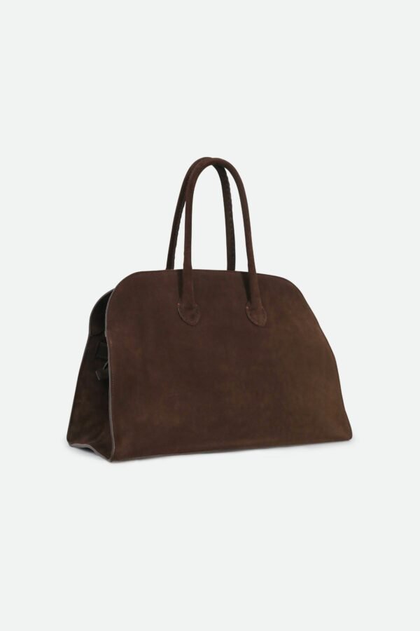 ARDEN HANDBAG IN ITALIAN SUEDE DARK BROWN - Image 3