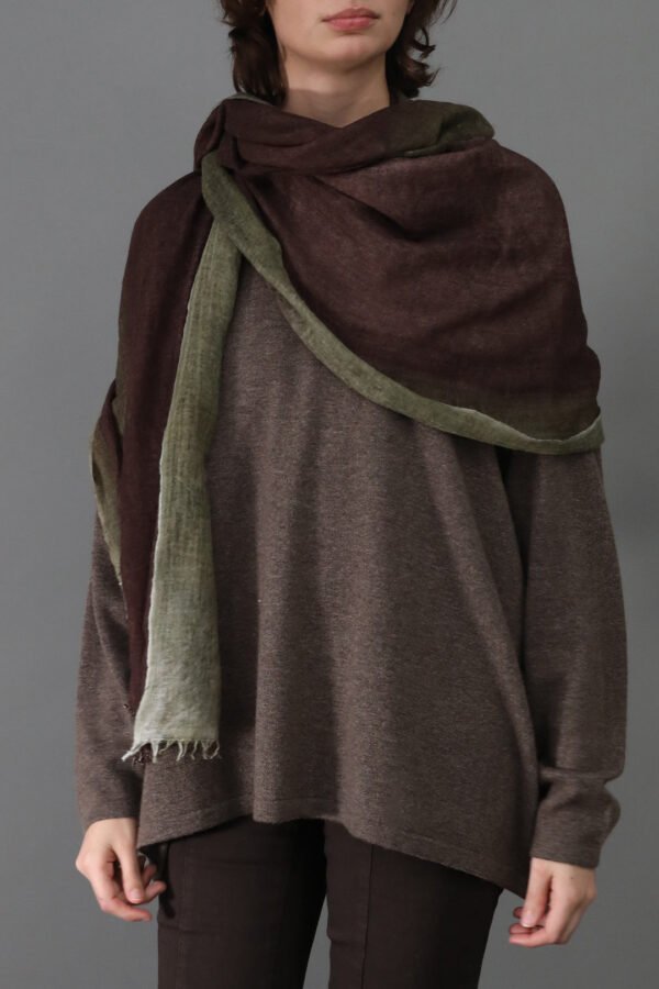 ARMY BRONZED SCARF IN HAND DYED CASHMERE - Image 4