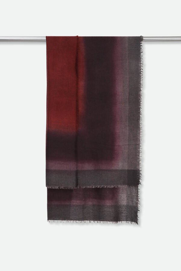 BORDEAUX CHECK ITALIAN CASHMERE SCARF - Image 3